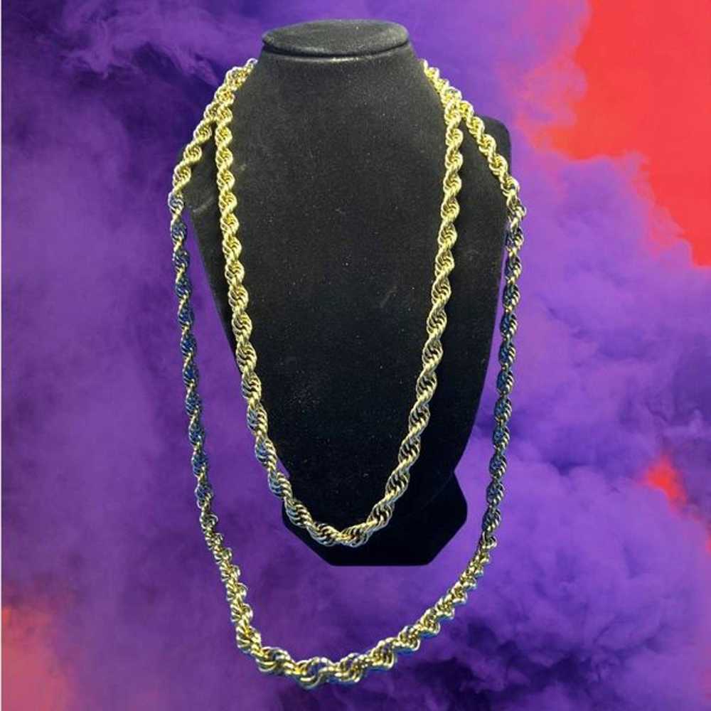 Other Long, heavy gold-tone chain necklace! - image 1