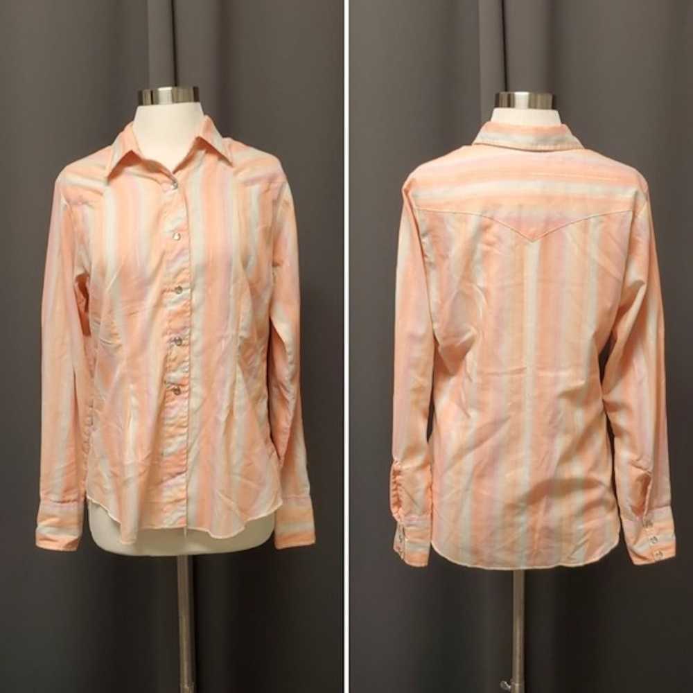 Vintage Vtg 70s H BAR C Western Striped Pastel Ra… - image 7