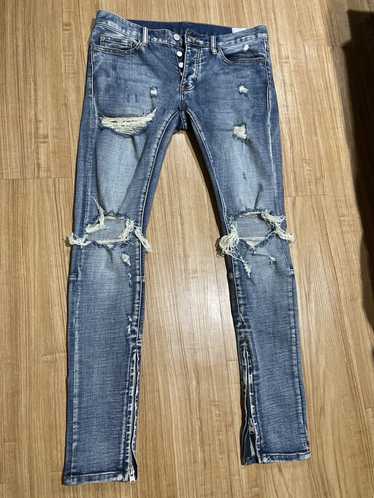 MNML Mnml blue slim zip leg jeans - image 1