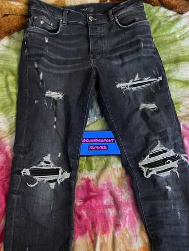 Amiri Mx1 Leather Skinny Jean in Storm Grey | FWRD