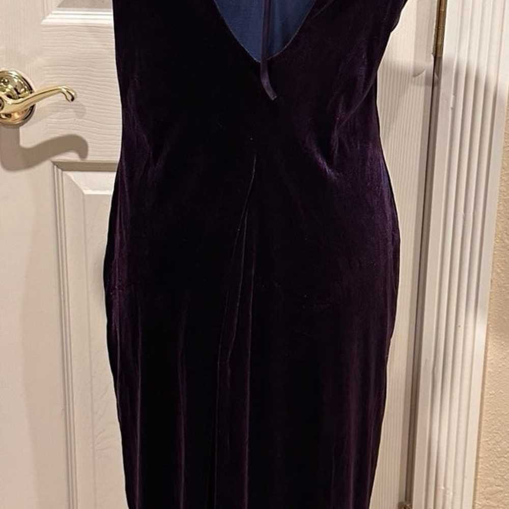 Vintage formal dress purple velvet size 12 - image 2