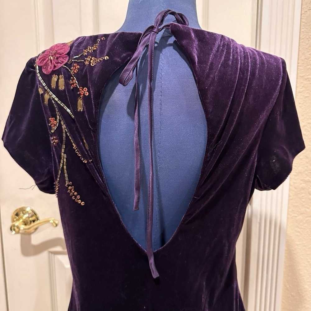 Vintage formal dress purple velvet size 12 - image 4