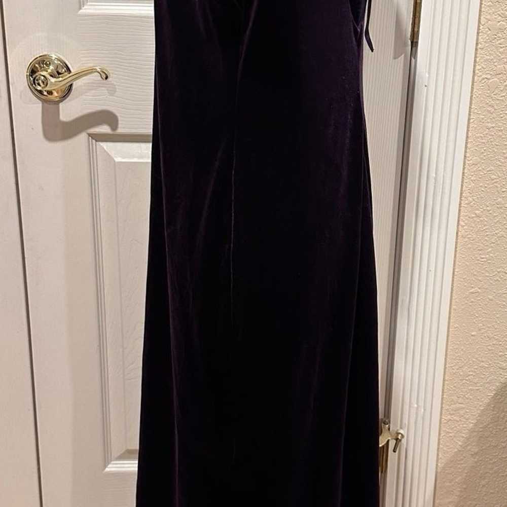 Vintage formal dress purple velvet size 12 - image 5