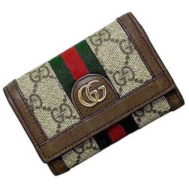 Gucci GUCCI Trifold Wallet Beige Brown GG Marmont… - image 1