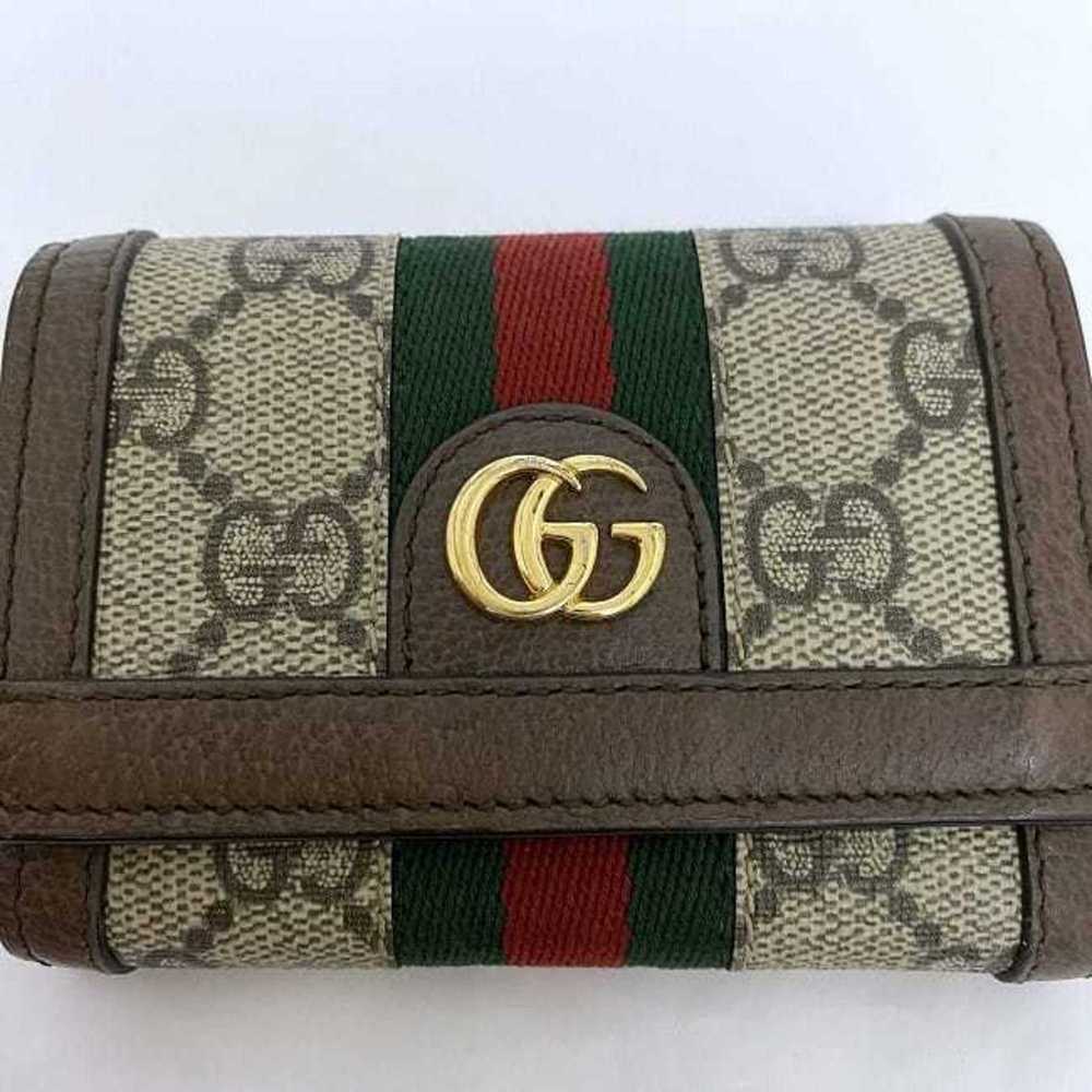 Gucci GUCCI Trifold Wallet Beige Brown GG Marmont… - image 4