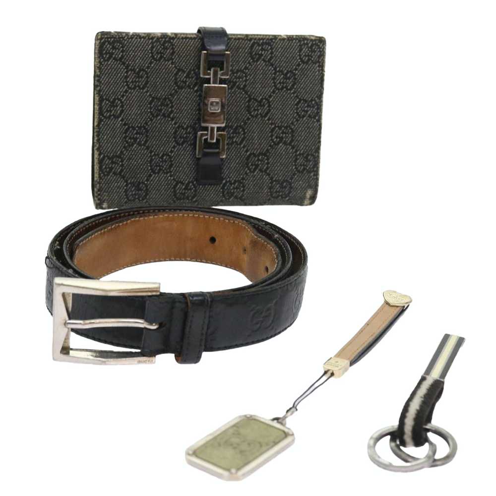 Gucci GUCCI GG Canvas Belt Jackie Wallet 5Set Bla… - image 1