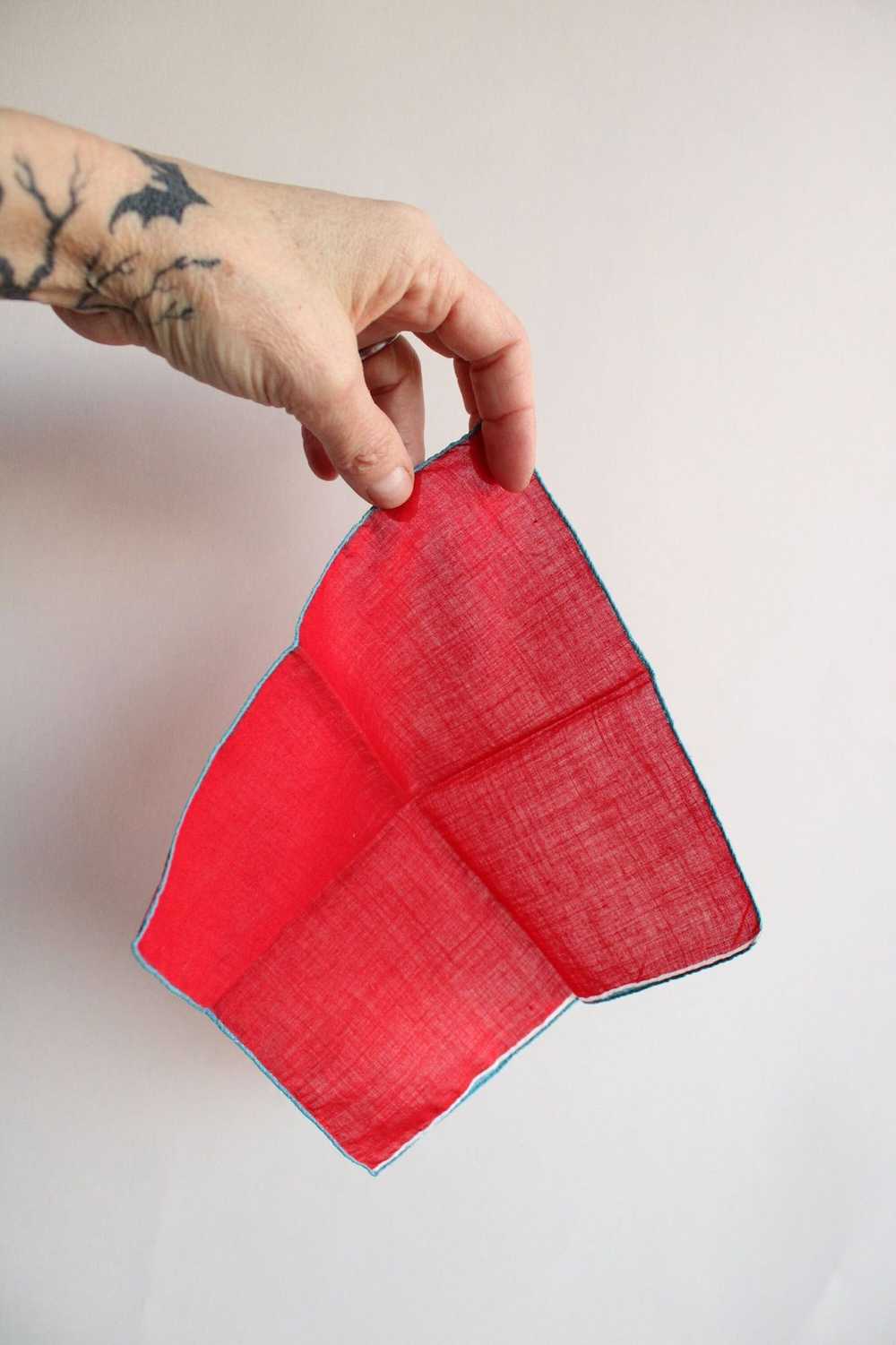 Vintage Vintage Red Handkerchief, Cotton Hankie P… - image 10