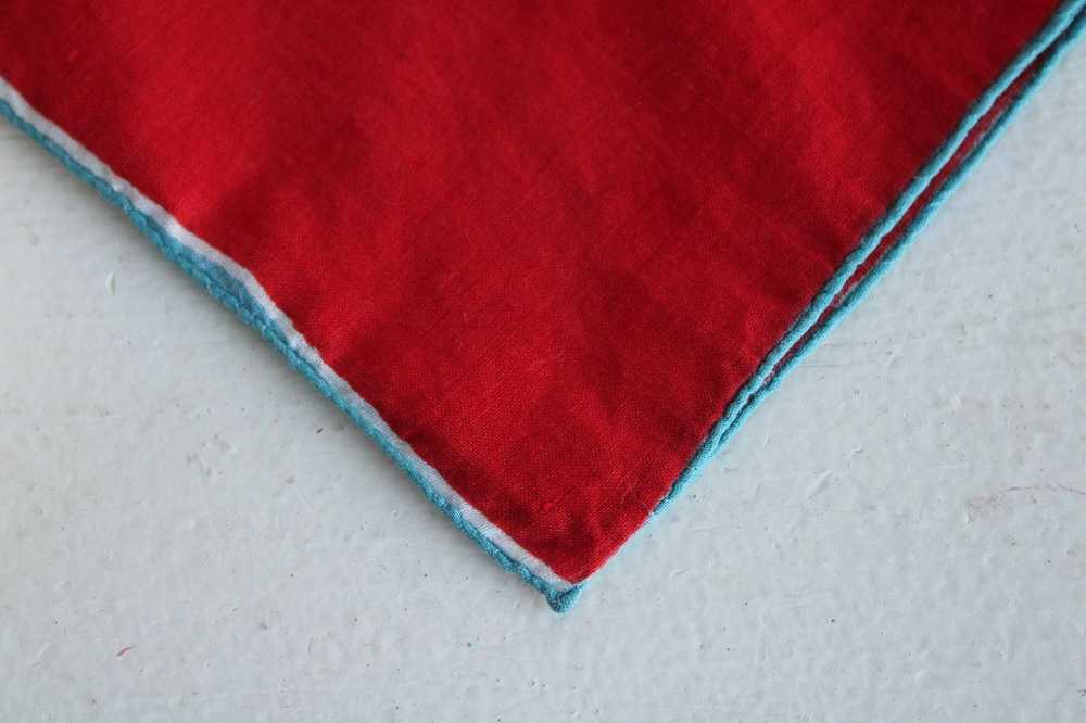 Vintage Vintage Red Handkerchief, Cotton Hankie P… - image 4