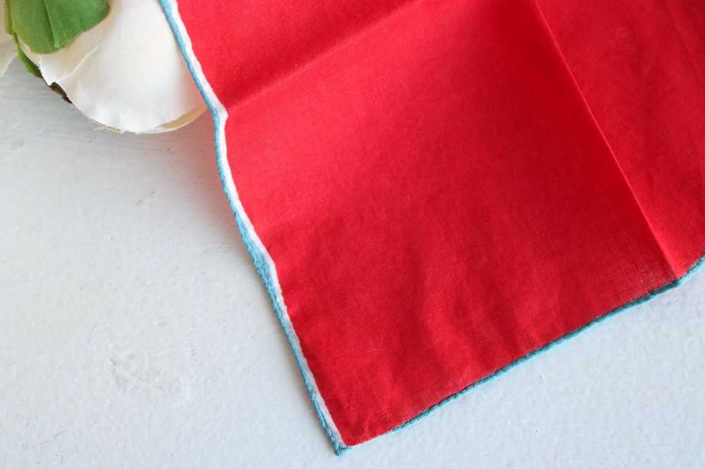 Vintage Vintage Red Handkerchief, Cotton Hankie P… - image 8