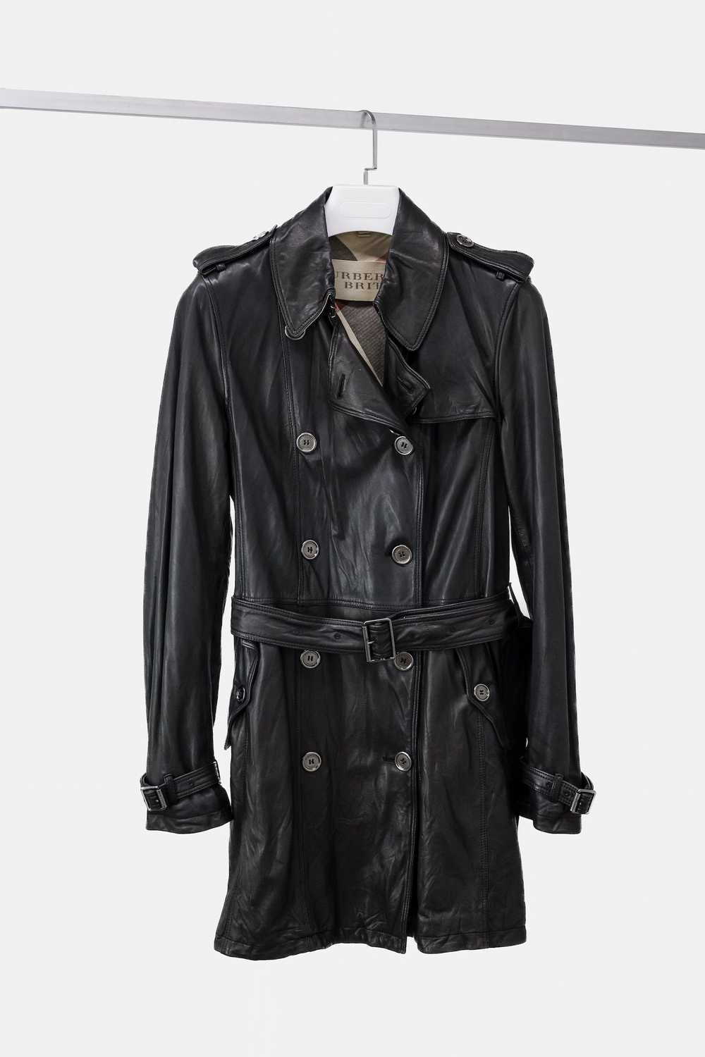 Burberry Burberry Brit Lambskin Leather Black Tre… - image 1