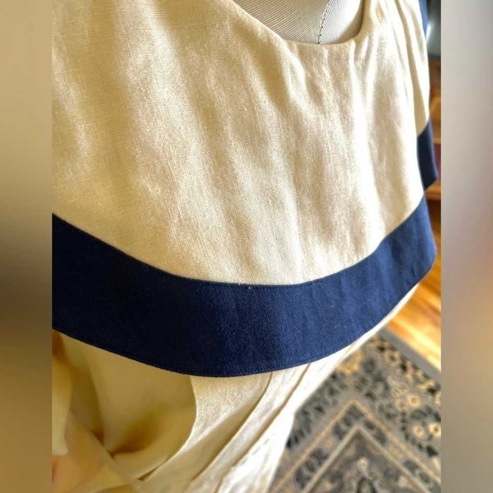 VINTAGE LINEN PIERRE CARDIN DRESS WITH PETER PAN … - image 6