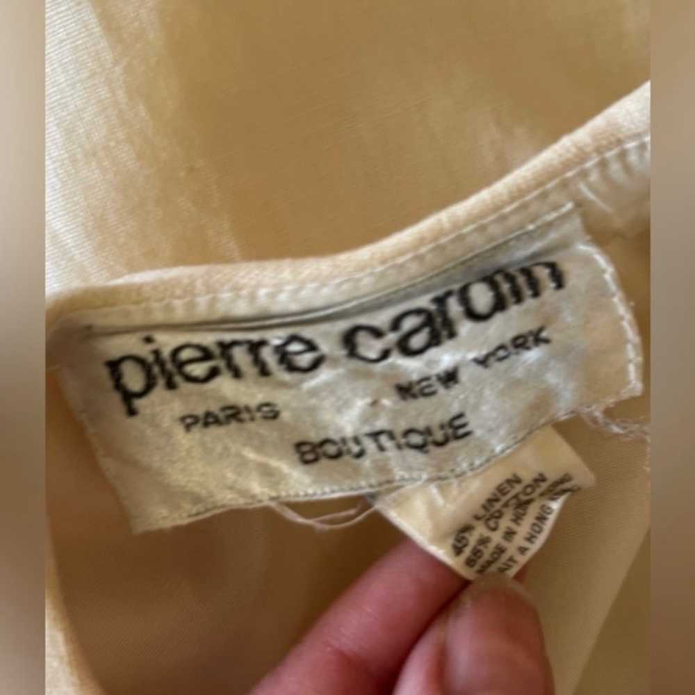 VINTAGE LINEN PIERRE CARDIN DRESS WITH PETER PAN … - image 8