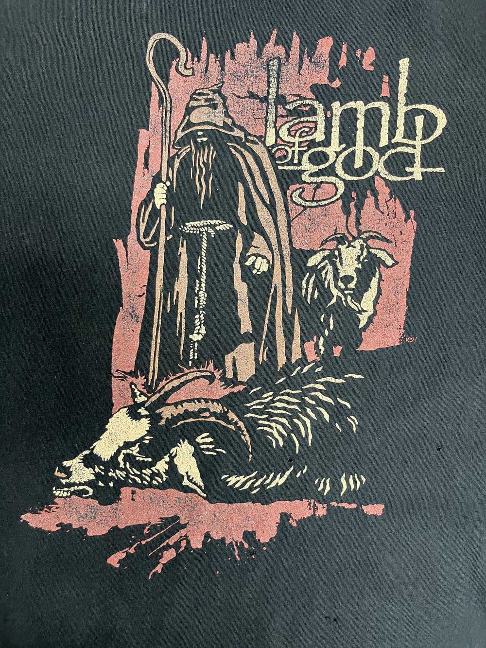 Vintage Lamb Of God Vintage Y2K Black T-Shirt Tee - image 2