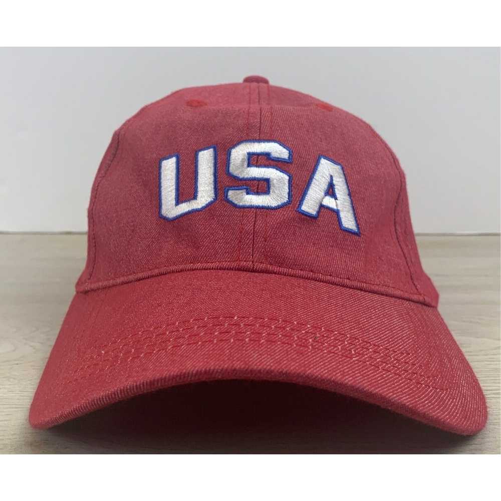 Other USA Red Hat Red Adjustable Adult Hat USA Ad… - image 1