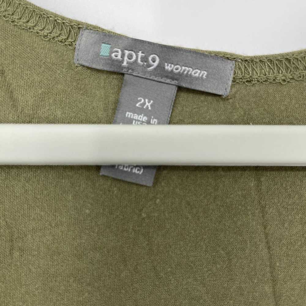 Apt. 9 APT9 WOMAN GREEN & WHITE PULLOVER ELASTIC … - image 4