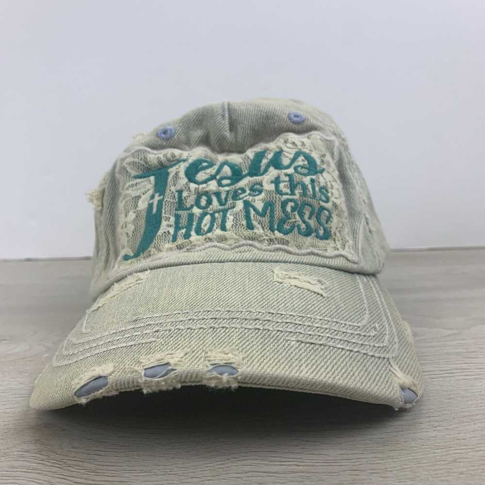 Other Jesus Loves this Hot Mess Hat Blue Adjustab… - image 2