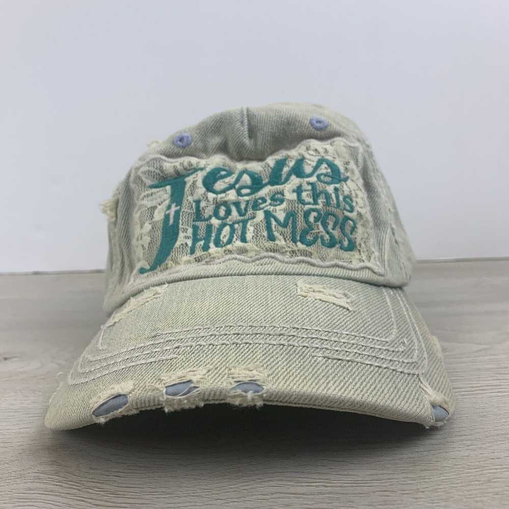 Other Jesus Loves this Hot Mess Hat Blue Adjustab… - image 3