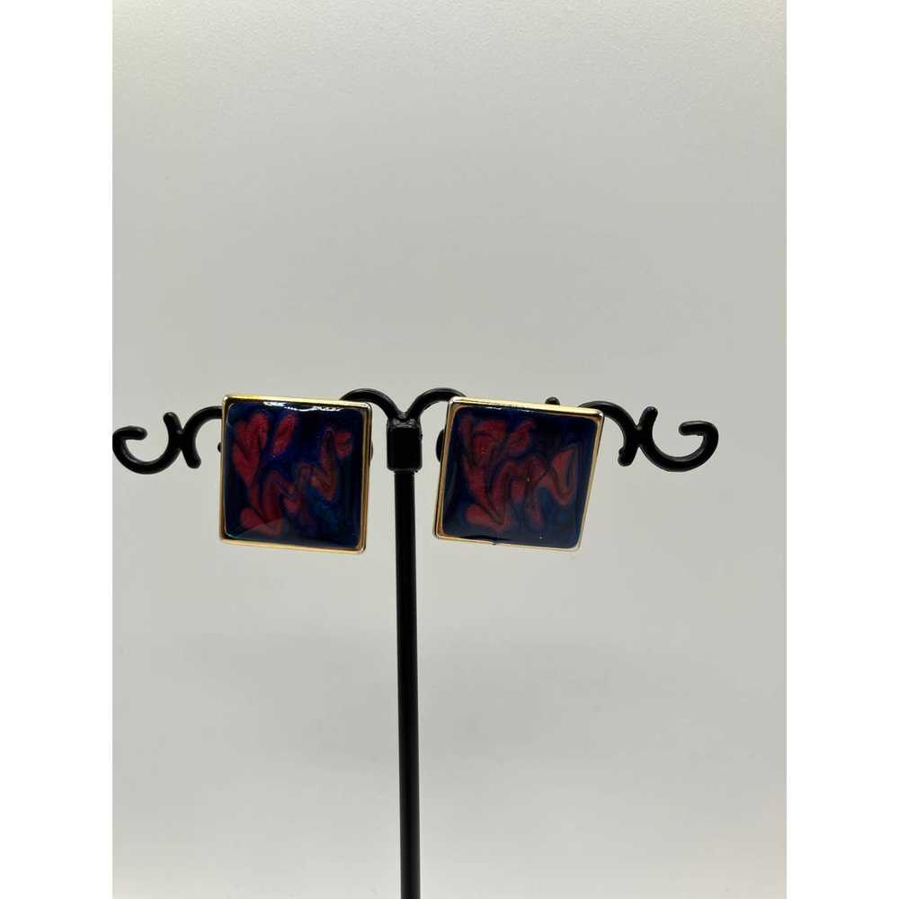 Handcrafted Vintage Murano Glass Marbled Blue and… - image 6