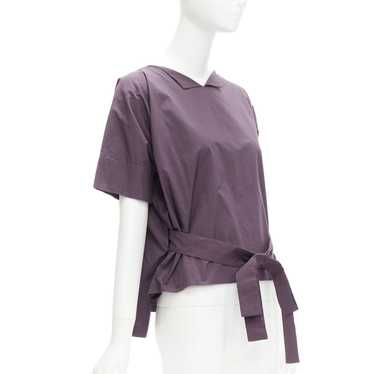 Marni MARNI 100% cotton purple V collar bow belt … - image 1