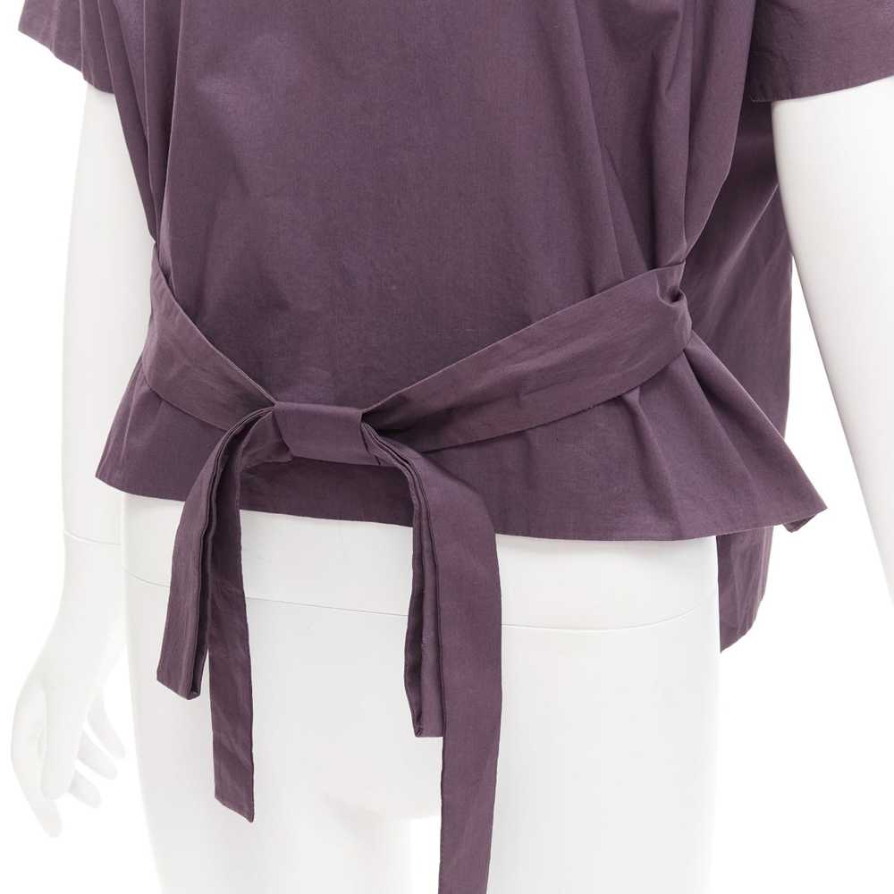 Marni MARNI 100% cotton purple V collar bow belt … - image 2