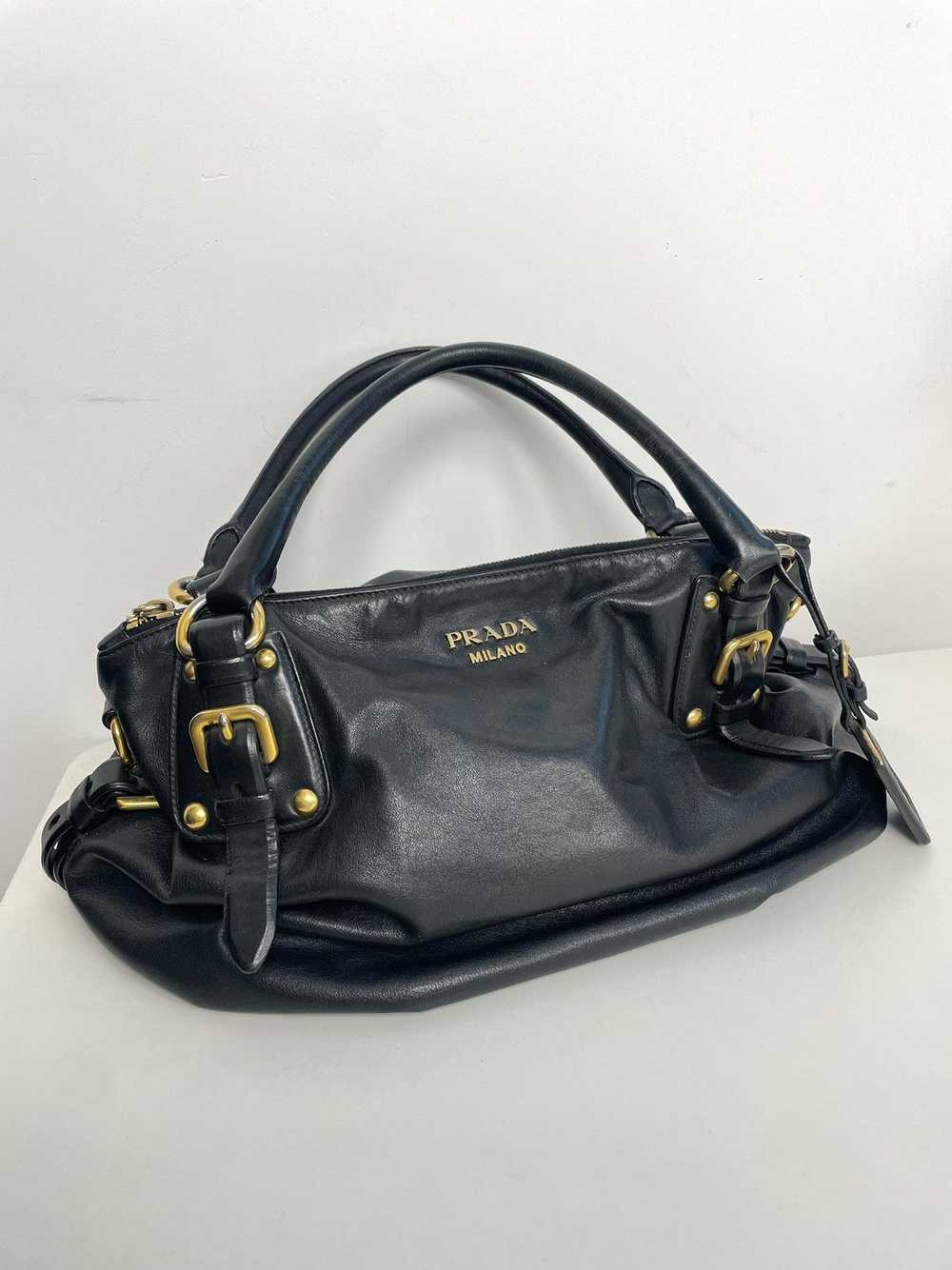 Luxury × Prada × Vintage PRADA Black Soft Lux Cal… - image 1