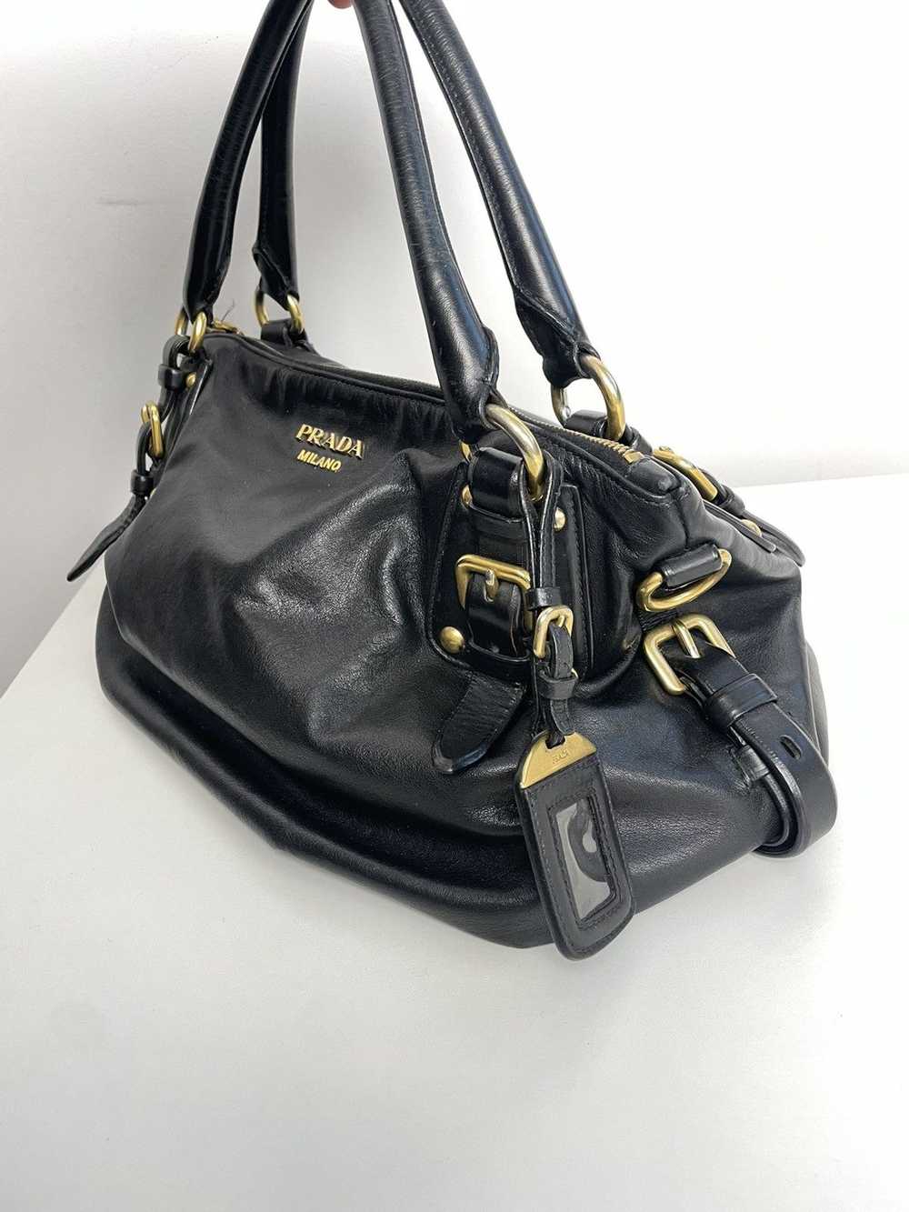 Luxury × Prada × Vintage PRADA Black Soft Lux Cal… - image 3