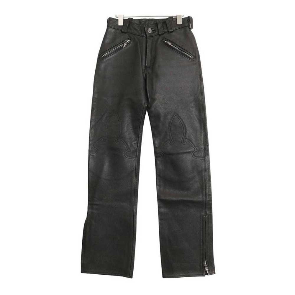 Chrome Hearts Chrome Hearts Fleur Knee Leather Pa… - image 1