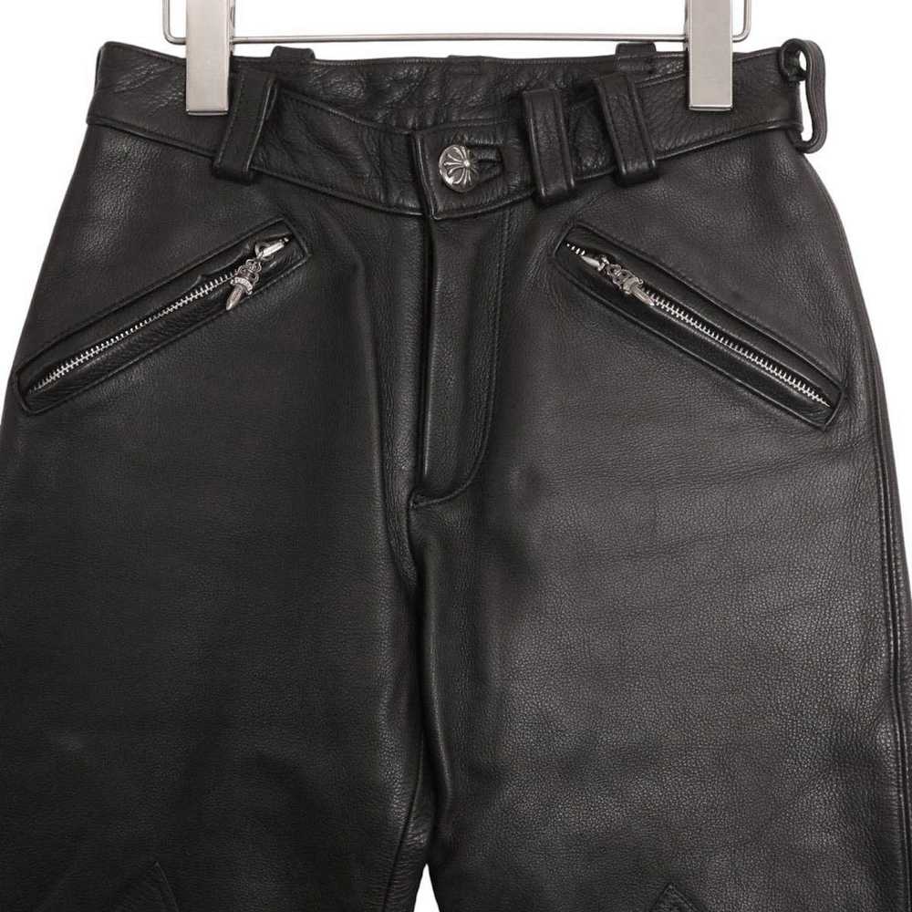 Chrome Hearts Chrome Hearts Fleur Knee Leather Pa… - image 3