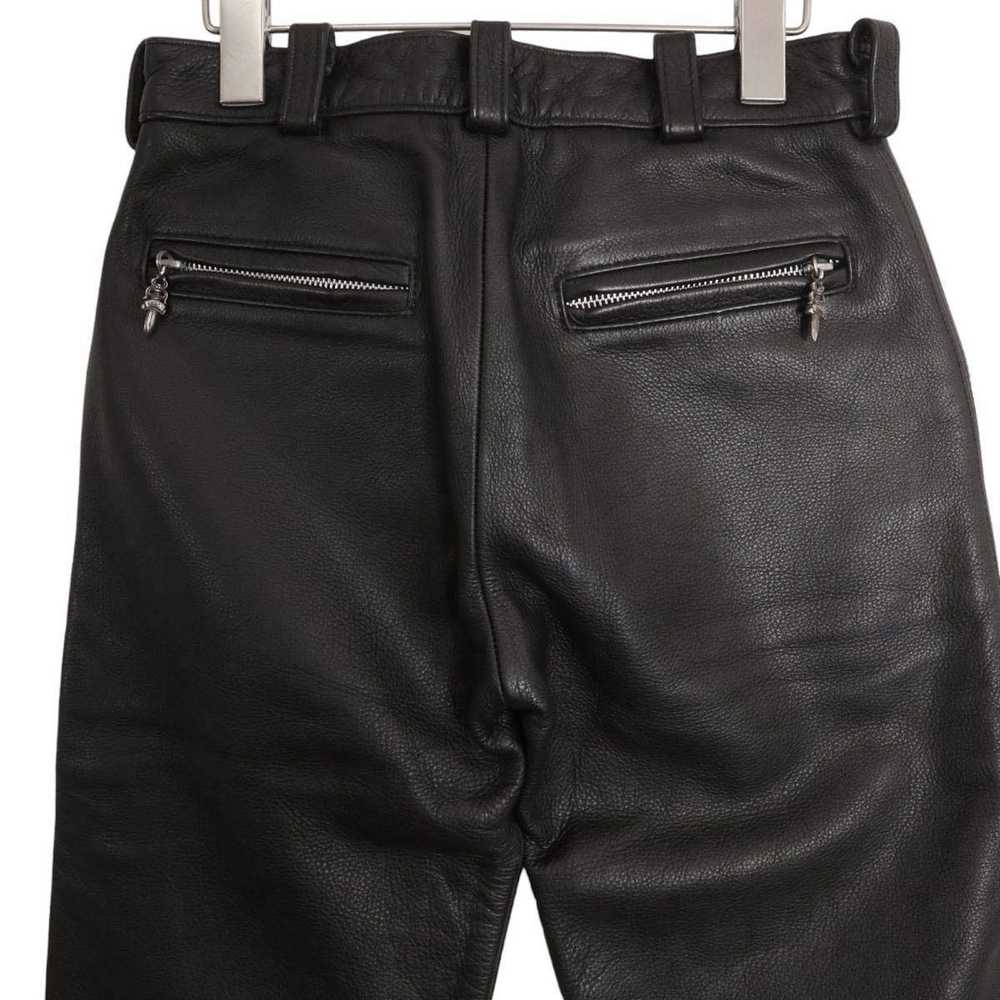 Chrome Hearts Chrome Hearts Fleur Knee Leather Pa… - image 4