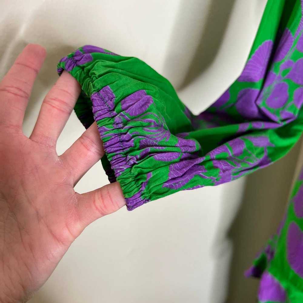Cynthia Rowley Lanai Ruffle Maxi Dress XS Green P… - image 7