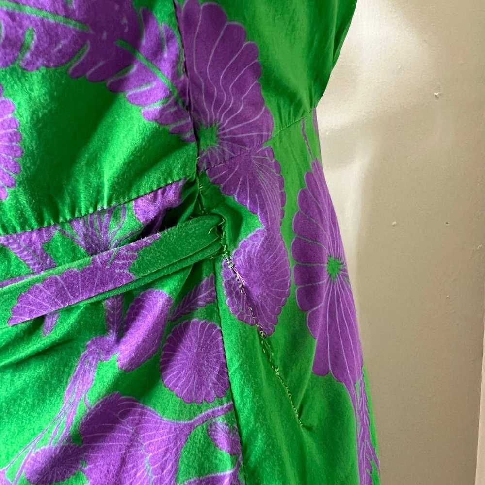 Cynthia Rowley Lanai Ruffle Maxi Dress XS Green P… - image 9