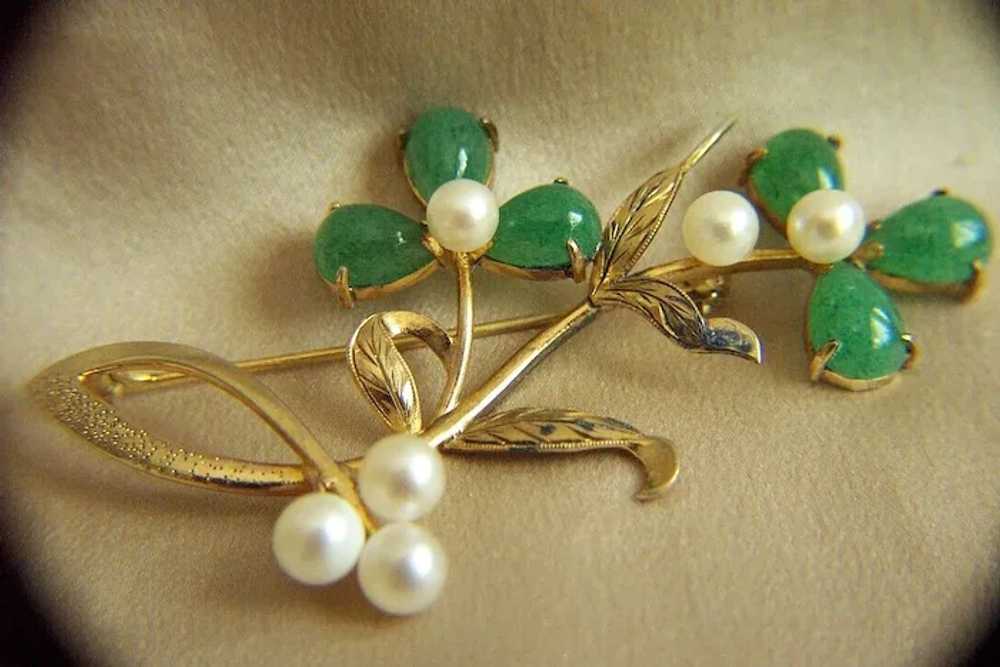 Fabulous Vintage GUMP'S GUMPS Japan Silver Jade P… - image 1