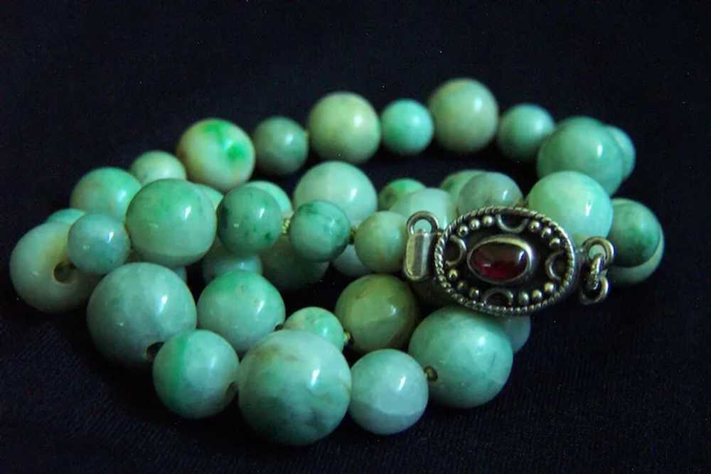 Amazing Estate Vintage Jadeite Jade Sterling Silv… - image 11