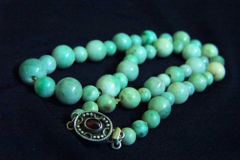 Amazing Estate Vintage Jadeite Jade Sterling Silv… - image 12