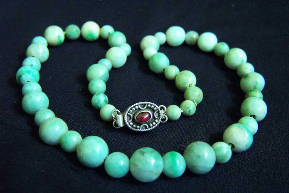 Amazing Estate Vintage Jadeite Jade Sterling Silv… - image 2