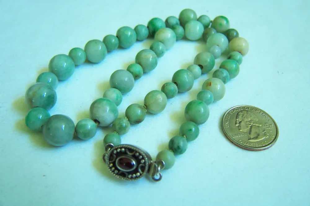 Amazing Estate Vintage Jadeite Jade Sterling Silv… - image 3