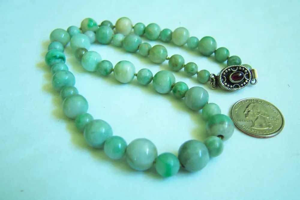 Amazing Estate Vintage Jadeite Jade Sterling Silv… - image 4