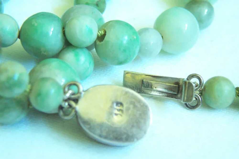 Amazing Estate Vintage Jadeite Jade Sterling Silv… - image 7