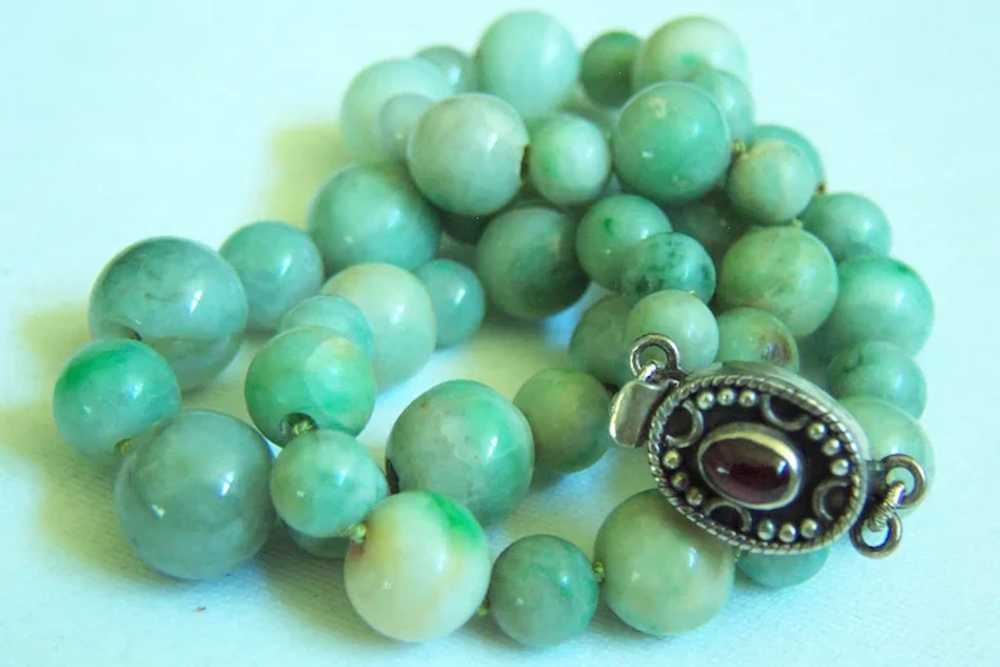 Amazing Estate Vintage Jadeite Jade Sterling Silv… - image 8