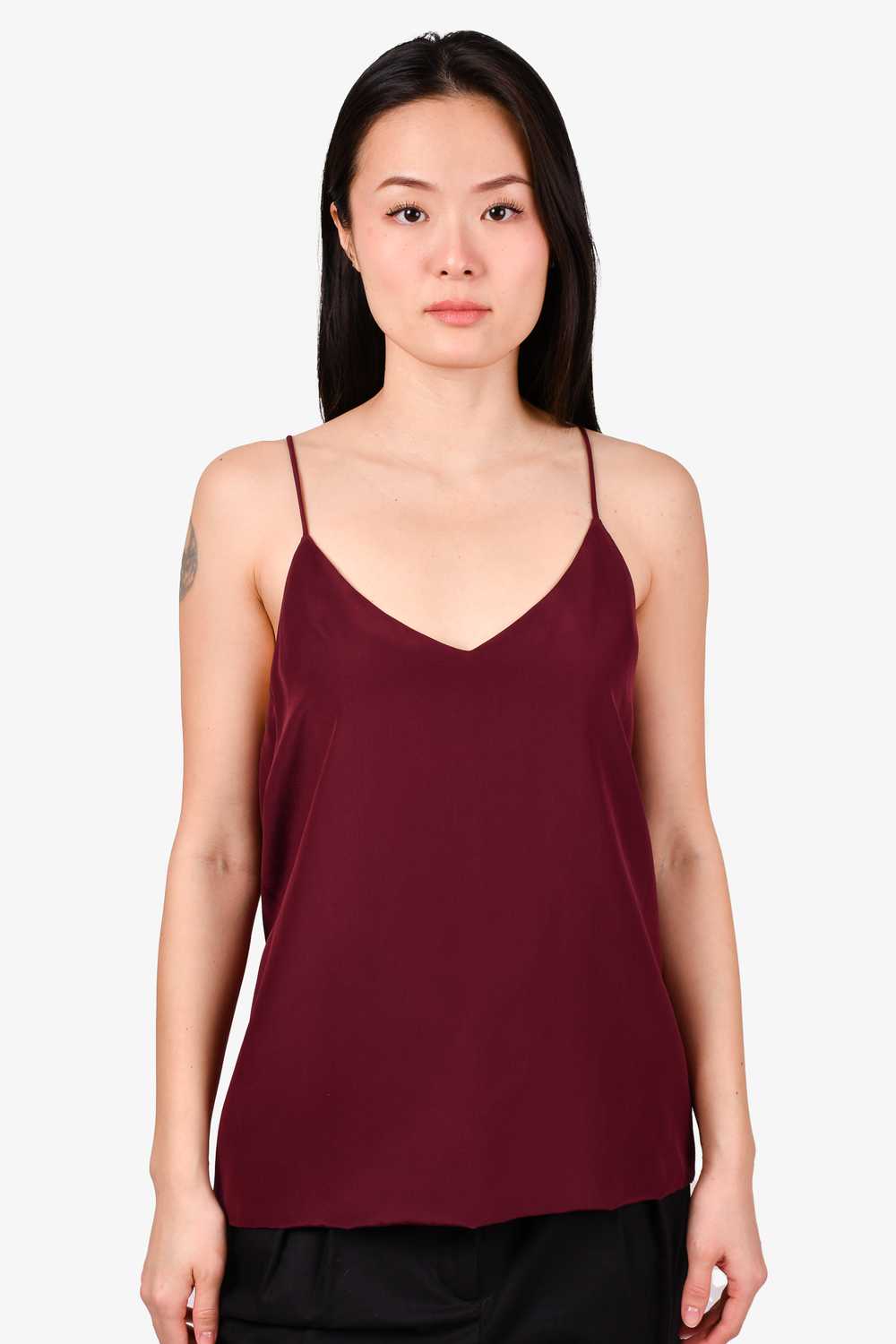 Forte Forte Maroon Strappy Silk Tank Top Size 3 - image 1