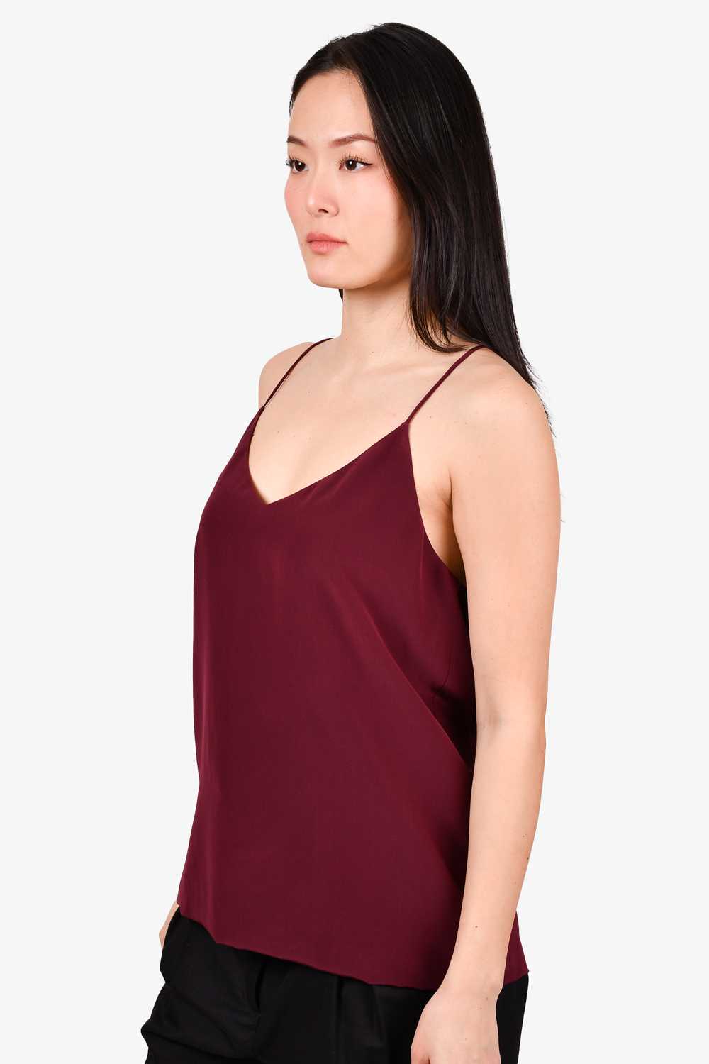 Forte Forte Maroon Strappy Silk Tank Top Size 3 - image 2