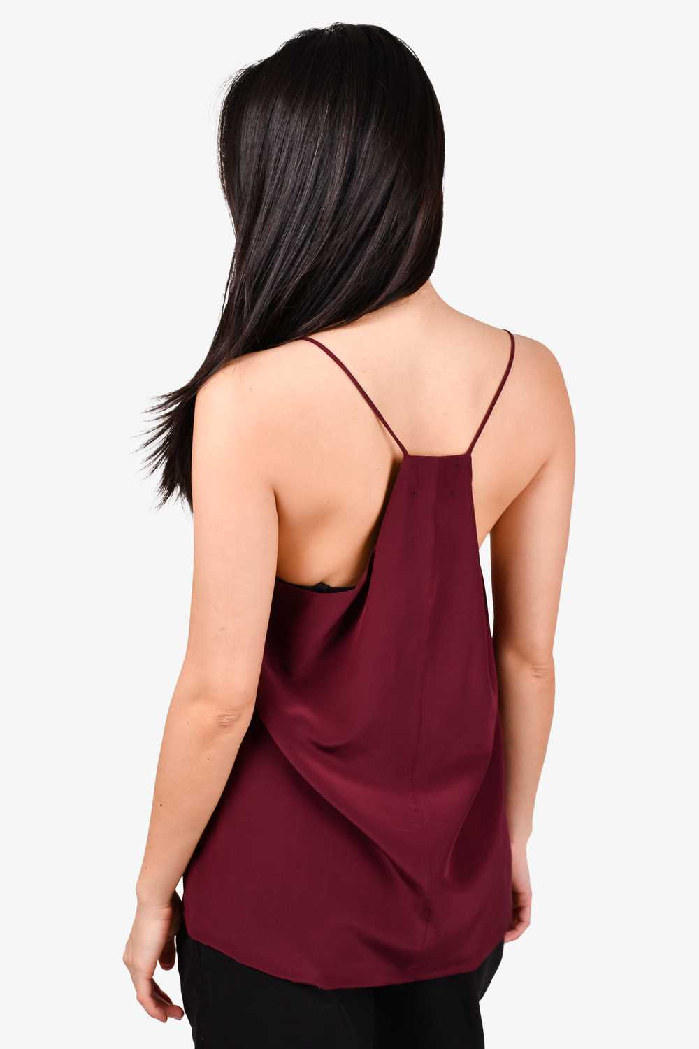 Forte Forte Maroon Strappy Silk Tank Top Size 3 - image 3