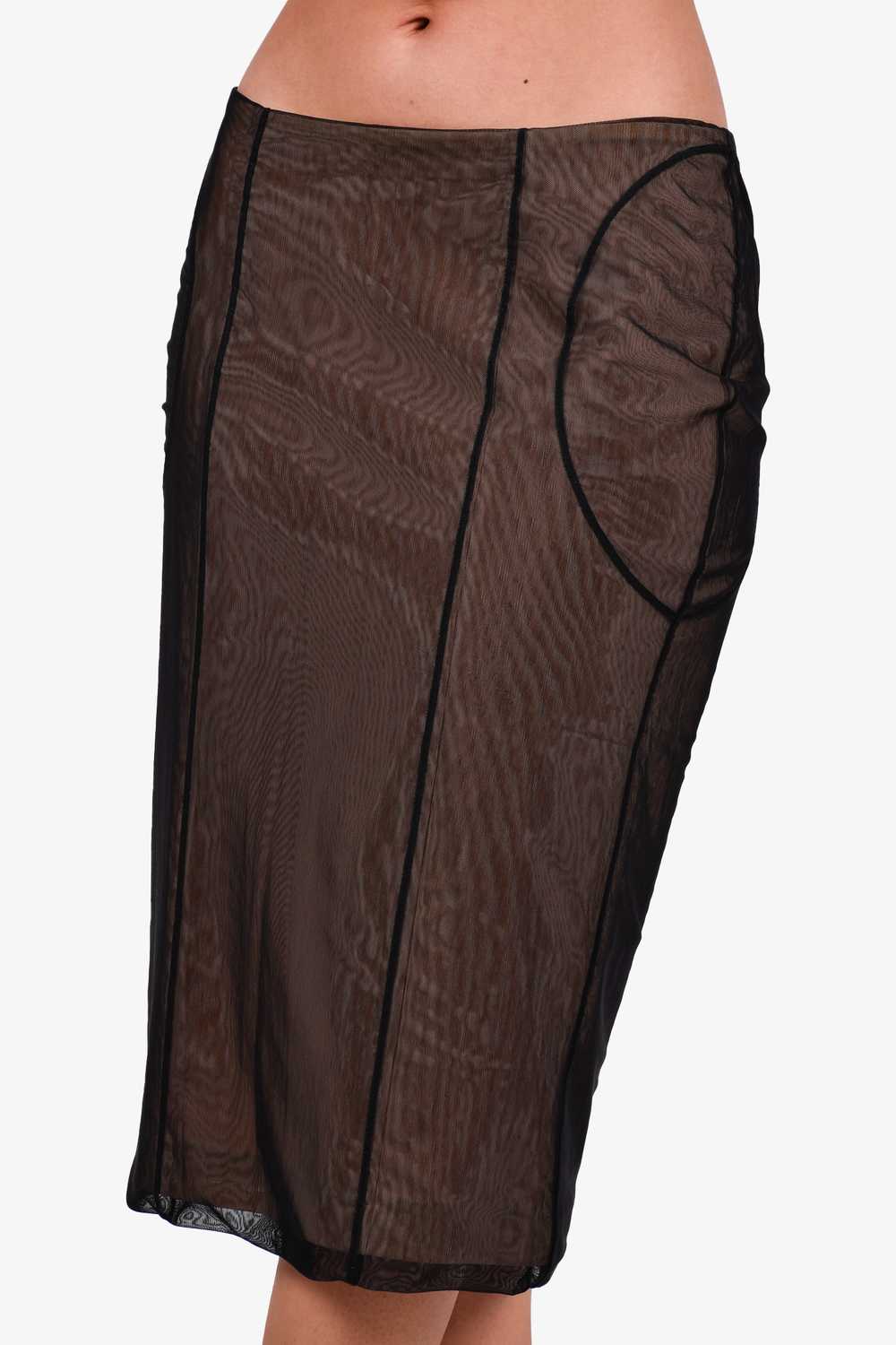 Gucci 2001 Black/Nude Vintage Mesh Pencil Skirt S… - image 2
