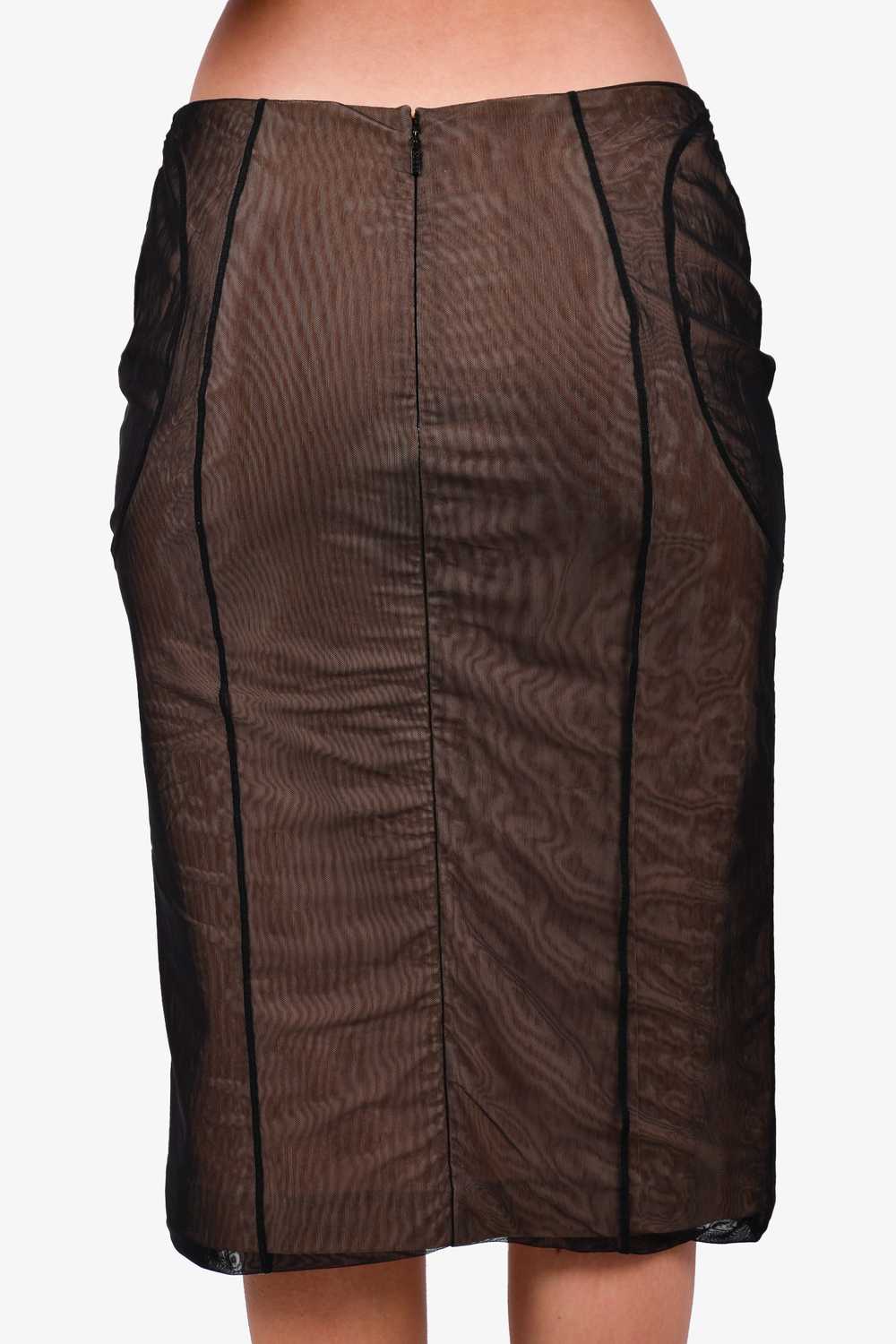 Gucci 2001 Black/Nude Vintage Mesh Pencil Skirt S… - image 3