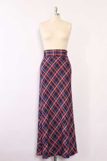 Wavy Plaid Knit Maxi M