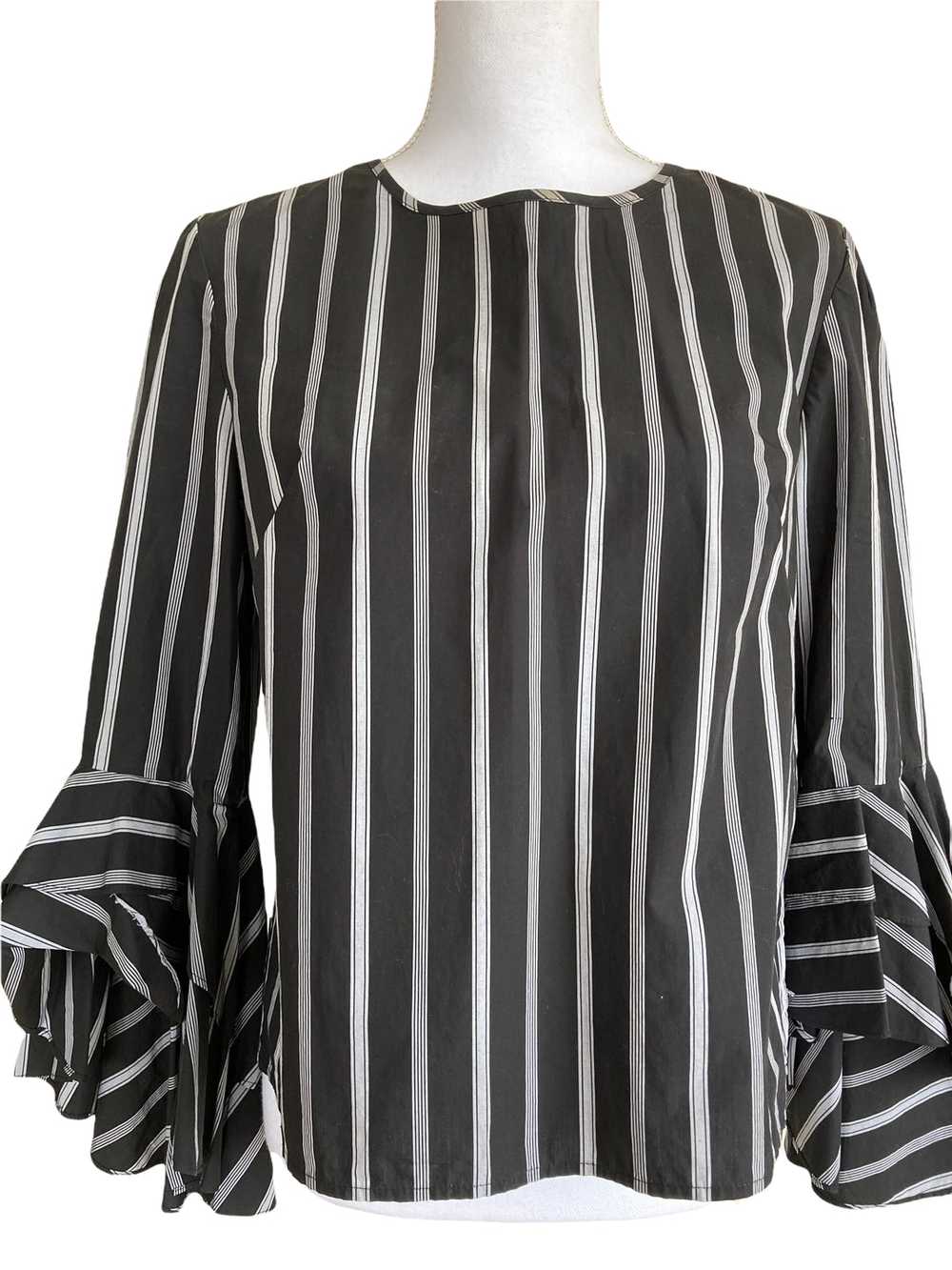 Milly Black and White Bell Sleeve Top, 8 - image 1