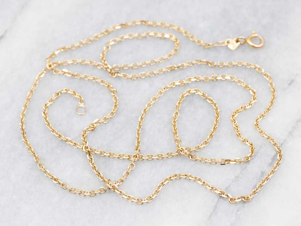 Long Polished Gold Cable Chain - image 1