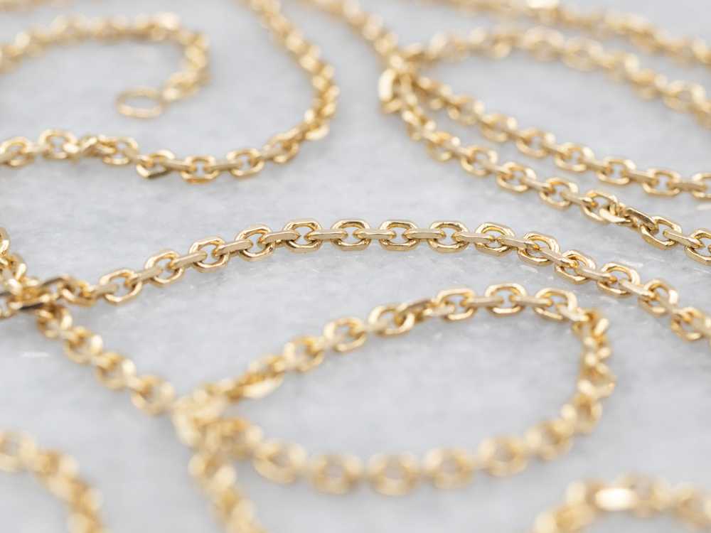Long Polished Gold Cable Chain - image 2