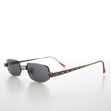 Small Rectangle Metal Punk Vintage Sunglasses - H… - image 1