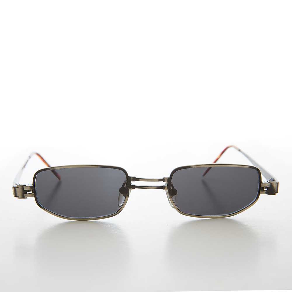 Small Rectangle Metal Punk Vintage Sunglasses - H… - image 2